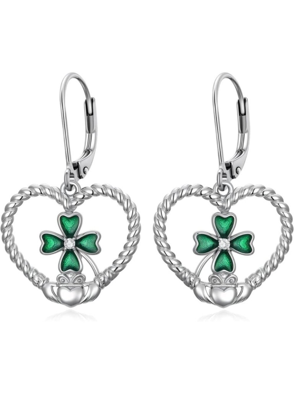 Vibrant Mardi Gras & St. Patrick's Day Dangle Earrings - 925 Sterling Silver